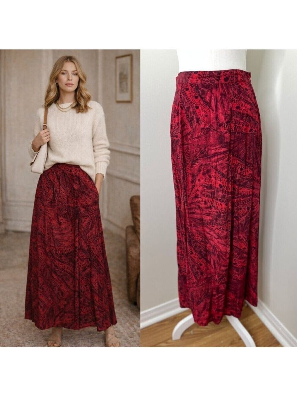 Vintage Michael Phillips Printed Maxi Skirt